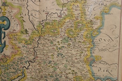 Lot 418 - Two 17th century hand-coloured maps of Gloucestershire & Warwickshire