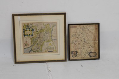 Lot 418 - Two 17th century hand-coloured maps of Gloucestershire & Warwickshire