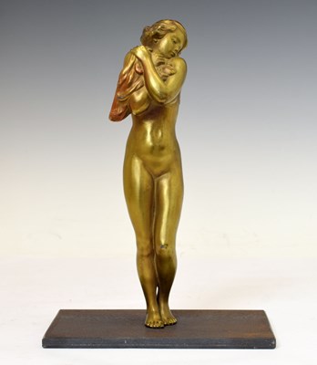 Lot 159 - Continental Art Deco gilt metal figure of a female nude