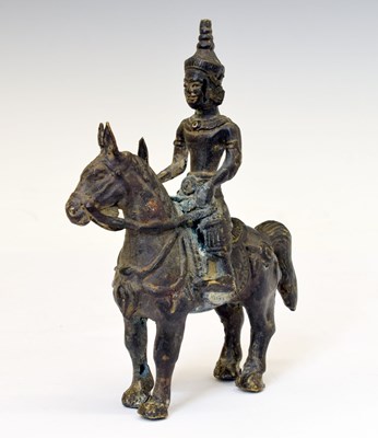 Lot 260 - Indian bronze figure of Khandoba (Shiva) on horseback