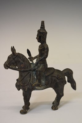 Lot 260 - Indian bronze figure of Khandoba (Shiva) on horseback