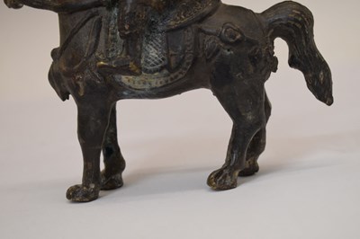 Lot 260 - Indian bronze figure of Khandoba (Shiva) on horseback