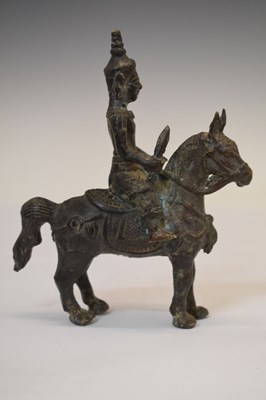 Lot 260 - Indian bronze figure of Khandoba (Shiva) on horseback