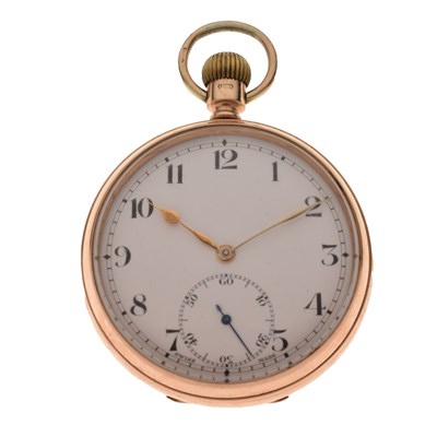 Lot 113 - George V 9ct gold open-faced pocket watch