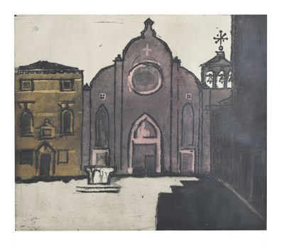 Lot 535 - Elizabeth Mary Aslin (1923-1989) - Artist's proof - Continental church