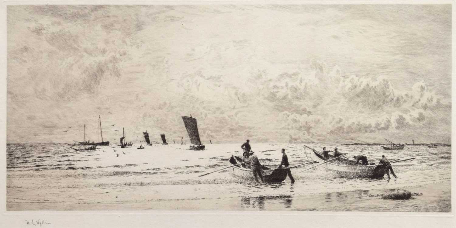 Lot 282 - William Lionel Wyllie RA RWS (1851-1931) - Etching - 'Cobles at Newbiggin’