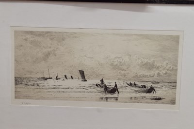 Lot 282 - William Lionel Wyllie RA RWS (1851-1931) - Etching - 'Cobles at Newbiggin’