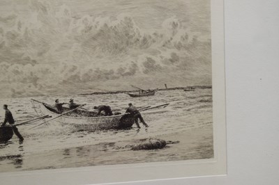 Lot 282 - William Lionel Wyllie RA RWS (1851-1931) - Etching - 'Cobles at Newbiggin’