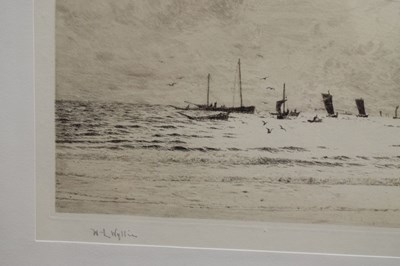 Lot 282 - William Lionel Wyllie RA RWS (1851-1931) - Etching - 'Cobles at Newbiggin’