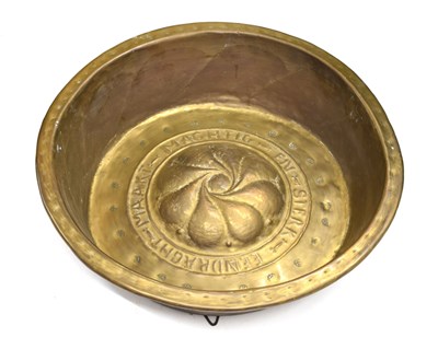 Lot 140 - Dutch brass alms dish