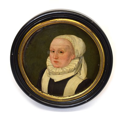 Lot 339 - 17th century Dutch School - Oil on copper - Lady with ruff