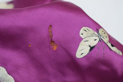 Lot 535 - Lady's Chinese embroidered purple silk jacket and trousers, circa 1900