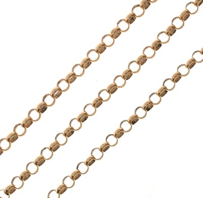 Lot 46 - Yellow metal (9K) belcher link chain