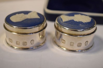 Lot 163 - Royal Interest - Pair of Wedgwood silver pill boxes