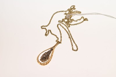Lot 42 - 18ct gold diamond set teardrop pendant