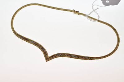 Lot 44 - 9ct three-colour gold collar necklace