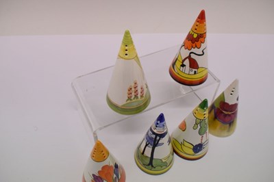 Lot 321 - Clarice Cliff limited edition ceramics - Six conical sugar sifters