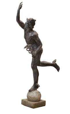 Lot 393 - After Giambologna, (1529-1608) - Lead figure of Mercury