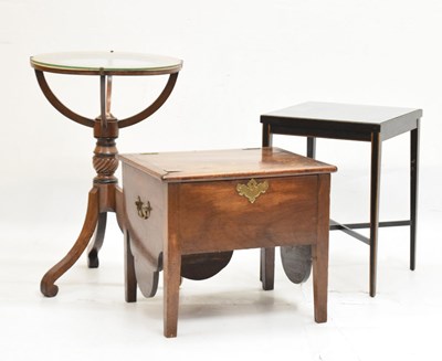 Lot 645 - Regency table, pot cupboard, and ebonised table