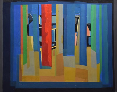 Lot 365 - Hamish MacEwan (1919-2011) - Oil on canvas - 'Hidden Village'