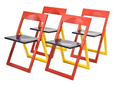 Lot 387 - Set of four wooden folding chairs, circa 1980