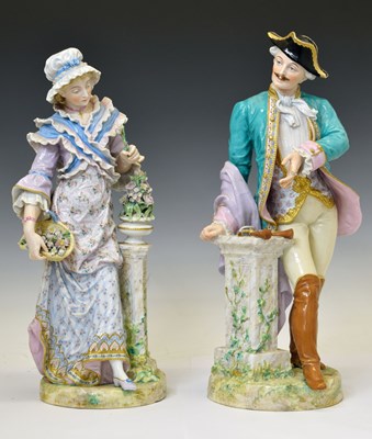 Lot 222 - Pair of early 20th century Continental porcelain figures