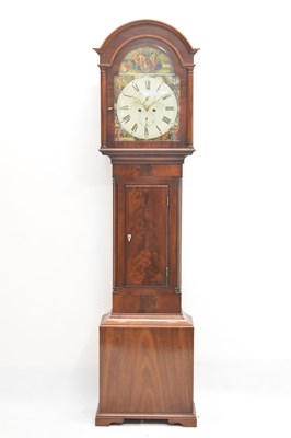 Lot 580 - 19th century mahogany longcase clock, A & Wm. Miller, Airdrie