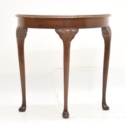 Lot 656 - Mid 20th century walnut demi-lune console table