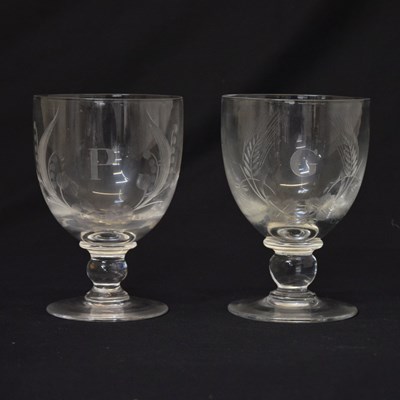 Lot 514 - Pair of engraved rummers, P&G