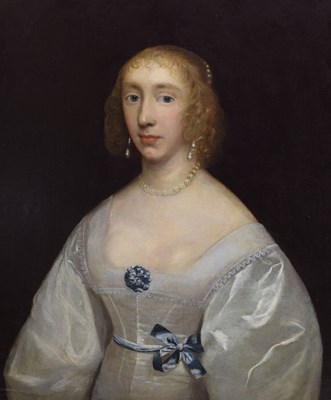 Lot 395 - Follower of Cornelius Johnson, (1593-1661) - Oil on canvas - Portrait of a lady