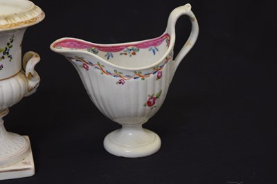 Lot 529 - New hall style cream jug, urn and pierced basket
