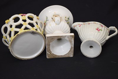Lot 529 - New hall style cream jug, urn and pierced basket