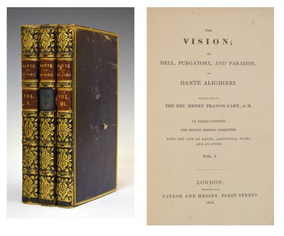 Lot 333 - Alighieri, Dante - 'The Vision; Or Hell, Purgatory, and Paradise' - Three Volumes, 1819