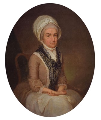 Lot 373 - Manner of Thomas Peat (fl. c. 1791–1831) - Oil on panel - Oval portrait of a lady