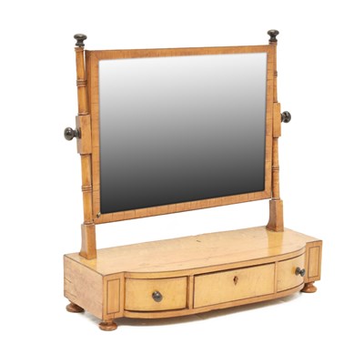 Lot 534 - Satinwood swing dressing mirror