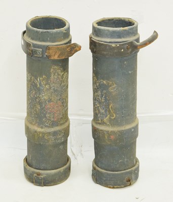 Lot 492 - Two canvas British military shell/ ammunition cases