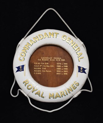 Lot 242 - Royal Marines presentation lifebuoy ring