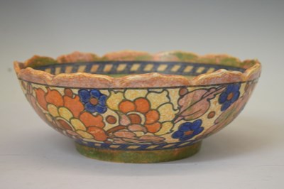 Lot 414 - Charlotte Rhead - Two Crown Ducal floral decorated bowls