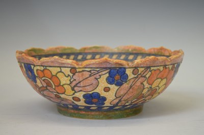 Lot 414 - Charlotte Rhead - Two Crown Ducal floral decorated bowls