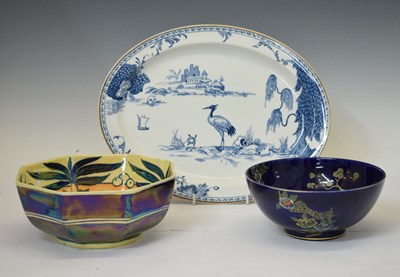 Lot 416 - Frederick Rhead - Two Bursley ware bowls and a Woods ‘Manchu’ oval plate