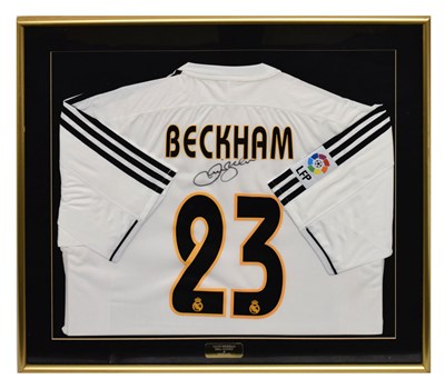 Lot 123 - David Beckham signed Real Madrid football shirt