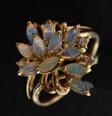 Lot 11 - Opal cluster ring