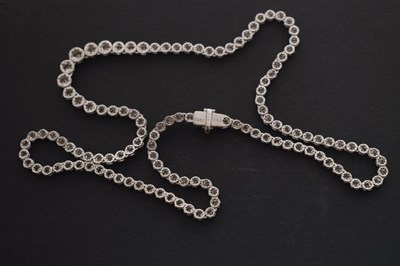Lot 24 - Diamond platinum line necklace