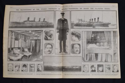 Lot 120 - Titanic Interest - Group of postcards and Daily Mirror paper