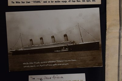 Lot 120 - Titanic Interest - Group of postcards and Daily Mirror paper