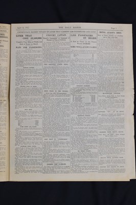 Lot 120 - Titanic Interest - Group of postcards and Daily Mirror paper
