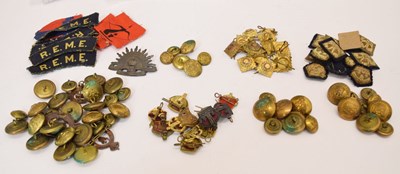 Lot 373 - Collection of military buttons and uniform patches