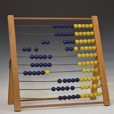 Lot 308 - 20th century large table top wooden abacus