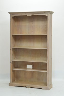 Lot 635 - Modern compact desk , together with a lime-washed open bookcase