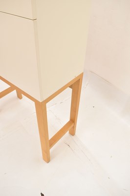 Lot 635 - Modern compact desk , together with a lime-washed open bookcase